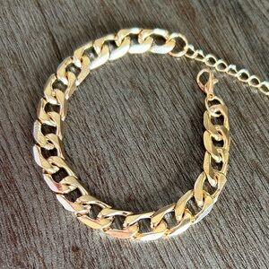 Gold Tone Cuban Link Bracelet